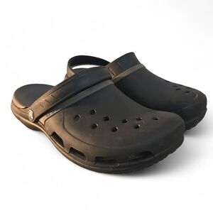 CROCS Duel Comfort Black Clog Sandals M 10 W 12